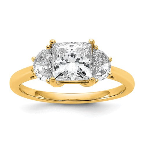 Princess Three-Stone Lab-Grown Diamond Engagement Ring in 14K Yellow Gold (2 ct. tw.), Size 7 - Sophia Jewelers