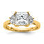 Princess Half Moon Lab-Grown Diamond Engagement Ring in 14K Yellow Gold (2 1/2 ct. tw., VS/SI+ G+), Size 7 - Sophia Jewelers