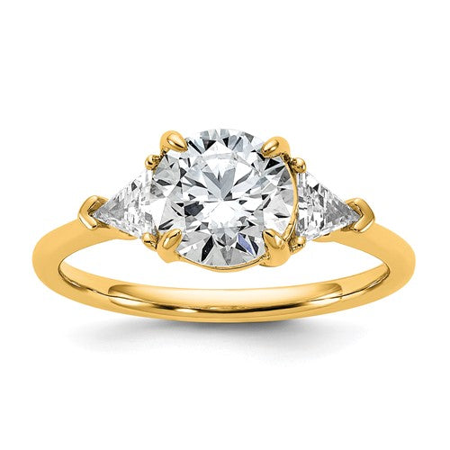 Lab-Grown Diamond Three-Stone Engagement Ring in 14K Yellow Gold (2 ct. tw., VS+ F+), Size 7 - Sophia Jewelers