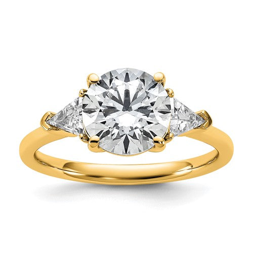 Three-Stone Lab-Grown Diamond Engagement Ring in 14K Yellow Gold (2 1/2 ct. tw., VS+ F+), Size 7 - Sophia Jewelers