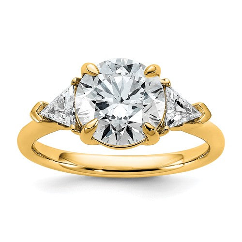 Three-Stone Lab-Grown Diamond Engagement Ring in 14K Yellow Gold (3 1/8 ct. tw., VS/SI+ G+), Size 7 - Sophia Jewelers