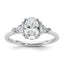Oval & Trillion Lab-Grown Diamond Engagement Ring in 14K White Gold (1 1/2 ct. tw.), Size 7 - Sophia Jewelers