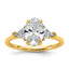 Oval & Trillion Lab-Grown Three-Stone Engagement Ring in 14K Yellow Gold (2 ct. tw.), Size 7 - Sophia Jewelers
