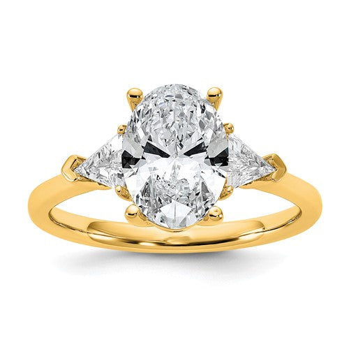 Oval Trillion Certified Lab-Grown Diamond Engagement Ring in 14K Yellow Gold (2 1/2 ct. tw., VS+ F+), Size 7 - Sophia Jewelers