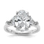 Oval & Trillion Lab-Grown Engagement Ring in 14K White Gold (4 1/8 ct. tw.), Size 7 - Sophia Jewelers