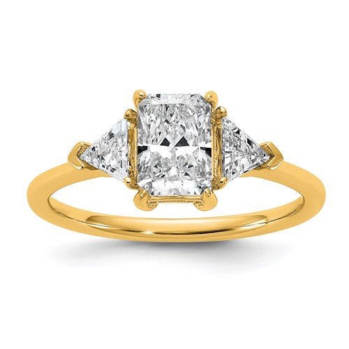 Radiant Lab-Grown Diamond Engagement Ring in 14K Yellow Gold (1 3/8 ct. tw.), Size 7 - Sophia Jewelers