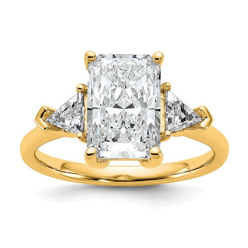 Radiant Lab-Grown Engagement Ring in 14K Yellow Gold (3 1/8 ct. tw.), Size 7 - Sophia Jewelers