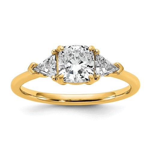 Cushion Lab-Grown Engagement Ring in 14K Yellow Gold (1 1/2 ct. tw.), Size 7 - Sophia Jewelers