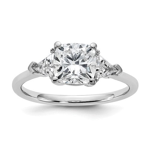 Cushion Lab-Grown Diamond Three-Stone Ring in 14K White Gold (2 ct. tw.), Size 7 - Sophia Jewelers
