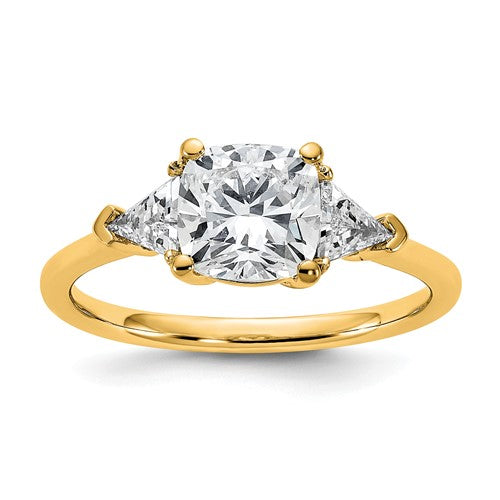 Three-Stone Engagement Ring in 14K Yellow Gold (2 ct. tw., VS+ F+), Size 7 - Sophia Jewelers
