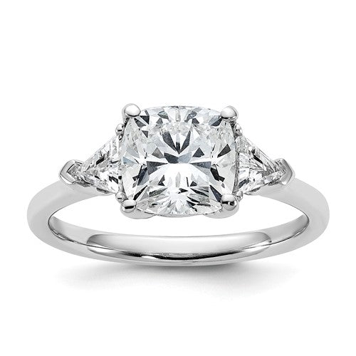 Cushion Triangle Three-Stone Engagement Ring in 14K White Gold (2 1/2 ct. tw.), Size 7 - Sophia Jewelers