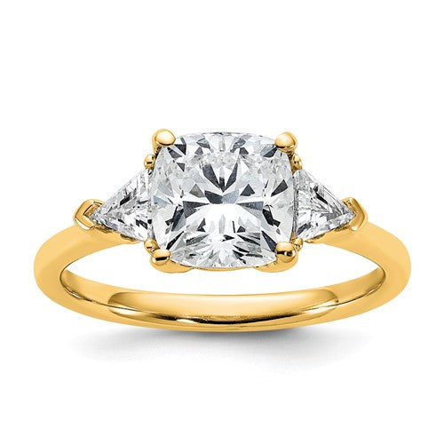 Cushion Lab-Grown Diamond Engagement Ring in 14K Yellow Gold (2 1/2 ct. tw.), Size 7 - Sophia Jewelers