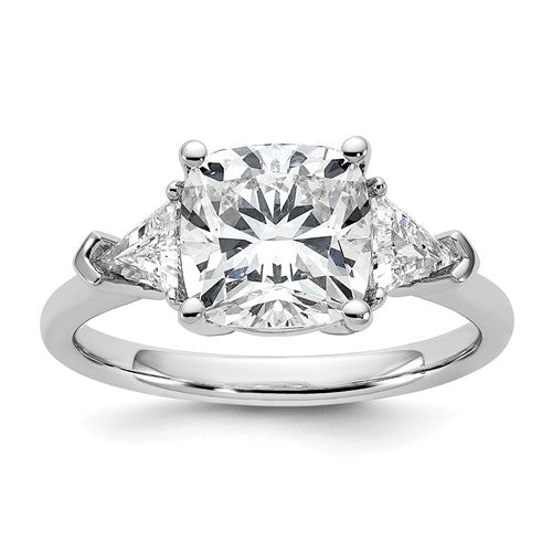 Cushion Lab-Grown Diamond Engagement Ring in 14K White Gold (3 1/8 ct. tw.), Size 7 - Sophia Jewelers