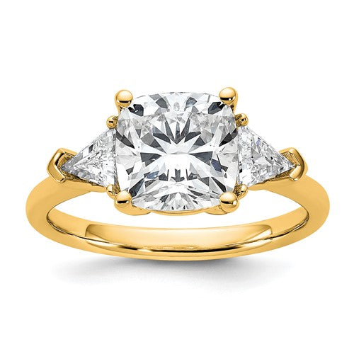 Cushion Lab-Grown Diamond Ring in 14K Yellow Gold (3 1/8 ct. tw.), Size 7 - Sophia Jewelers