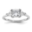 Princess & Trillion Lab-Grown Diamond Engagement Ring in 14K White Gold (1 1/2 ct. tw.), Size 7 - Sophia Jewelers