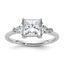 Princess & Trillion Lab-Grown Diamond Engagement Ring in 14K White Gold (2 ct. tw.), Size 7 - Sophia Jewelers