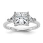 Princess & Trillion Lab-Grown Diamond Engagement Ring in 14K White Gold (2 1/2 ct. tw., VS+ F+), Size 7 - Sophia Jewelers