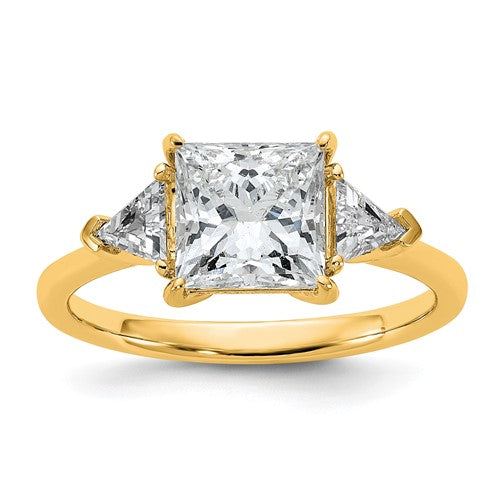 Princess & Trillion Engagement Ring in 14K Yellow Gold (2 1/2 ct. tw.), Size 7 - Sophia Jewelers