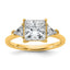 Princess & Trillion Engagement Ring in 14K Yellow Gold (2 1/2 ct. tw.), Size 7 - Sophia Jewelers
