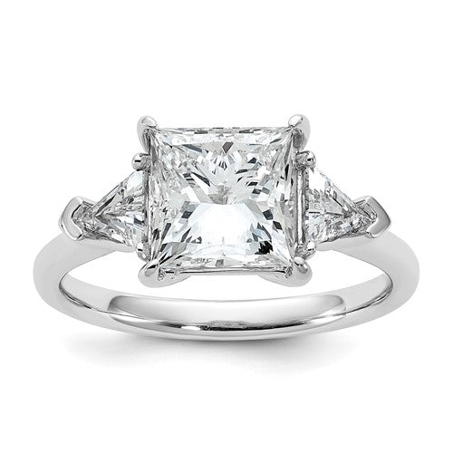 Three-Stone Lab-Grown Diamond Engagement Ring in 14K White Gold (3 1/8 ct. tw., VS+ F+), Size 7 - Sophia Jewelers