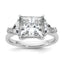 Princess & Trillion Lab-Grown Diamond Engagement Ring in 14K White Gold (4 1/8 ct. tw., VS+ F+), Size 7 - Sophia Jewelers