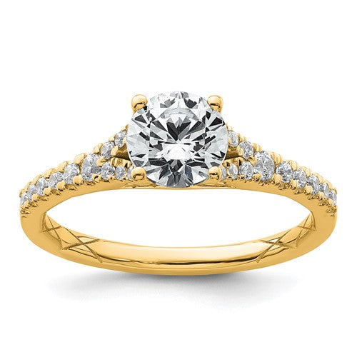 Round Lab-Grown Diamond Engagement Ring in 14K Yellow Gold (1 1/4 ct. tw., VS/SI+ G+), Size 7 - Sophia Jewelers