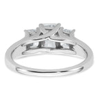 14k White Gold 1 5/8 carat Lab Grown Diamond VS+ F+ Emerald Complete Three Stone Engagement Ring