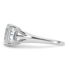 14k White Gold 3 1/3 carat Certified Lab Grown Diamond VS+ F+ Emerald Complete Three Stone Engagement Ring