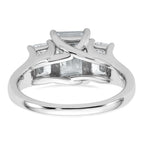 14k White Gold 3 1/3 carat Certified Lab Grown Diamond VS+ F+ Emerald Complete Three Stone Engagement Ring