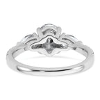 14k White Gold 1 5/8 carat Lab Grown Diamond VS+ F+ Oval with Pear Complete Three Stone Engagement Ring
