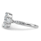 14k White Gold 1 1/2 carat Lab Grown Diamond VS+ F+ Marquise Complete Three Stone Engagement Ring