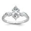 14k White Gold 1 1/2 carat Lab Grown Diamond VS+ F+ Marquise Complete Three Stone Engagement Ring