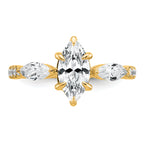 14k 1 1/2 carat Lab Grown Diamond VS+ F+ Marquise Complete Three Stone Engagement Ring