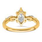 14k 1 1/2 carat Lab Grown Diamond VS+ F+ Marquise Complete Three Stone Engagement Ring
