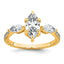 14k 1 1/2 carat Lab Grown Diamond VS+ F+ Marquise Complete Three Stone Engagement Ring