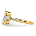 14k 1 1/2 carat Certified Lab Grown Diamond VS+ F+ Marquise Complete Three Stone Engagement Ring