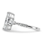 14k White Gold 2 1/6 carat Lab Grown Diamond VS+ F+ Marquise Complete Three Stone Engagement Ring
