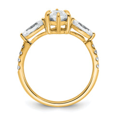 14k 2 1/6 carat Lab Grown Diamond VS+ F+ Marquise Complete Three Stone Engagement Ring