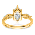 14k 2 1/6 carat Lab Grown Diamond VS+ F+ Marquise Complete Three Stone Engagement Ring