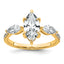 14k 2 1/6 carat Lab Grown Diamond VS+ F+ Marquise Complete Three Stone Engagement Ring
