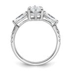 14k White Gold 2 1/6 carat Certified Lab Grown Diamond VS+ F+ Marquise Complete Three Stone Engagement Ring