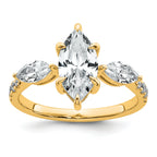 14k 2 1/6 carat Certified Lab Grown Diamond VS+ F+ Marquise Complete Three Stone Engagement Ring