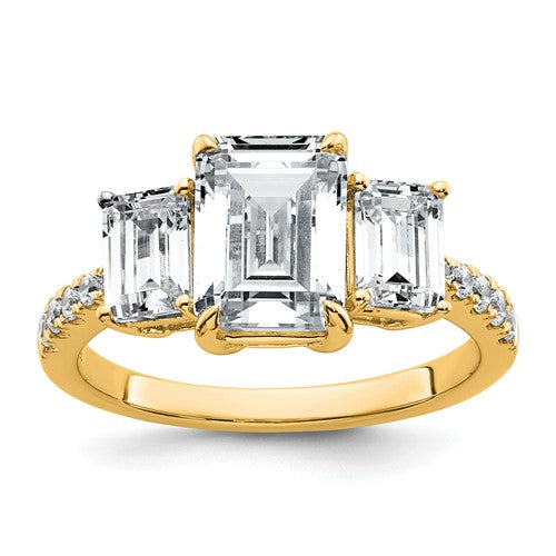 Lab-Grown Diamond Engagement Ring in 14K Yellow Gold (3 3/8 ct. tw.), Size 7 - Sophia Jewelers