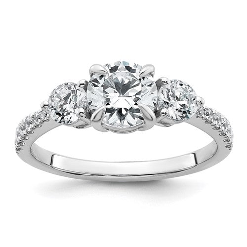 Three Stone Engagement Ring in 14K White Gold (1 5/8 ct. tw.), Size 7 - Sophia Jewelers