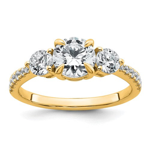 Certified Lab-Grown Diamond Engagement Ring in 14K Yellow Gold (1 5/8 ct. tw., VS+ F+), Size 7 - Sophia Jewelers