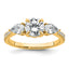 14k 5/8 carat Lab Grown Diamond VS+F+ Round 1 carat Center Semi Mount Three Stone Engagement Ring