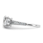 14k White Gold 1 5/8 carat Lab Grown Diamond VS+ F+ Oval with Round Complete Three Stone Engagement Ring