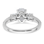 14k White Gold 1 5/8 carat Lab Grown Diamond VS+ F+ Oval with Round Complete Three Stone Engagement Ring