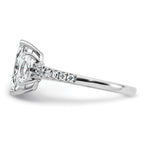 14k White Gold 1 1/2 carat Lab Grown Diamond VS+ F+ Marquise Complete Three Stone Engagement Ring