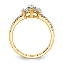 14k 1 1/2 carat Lab Grown Diamond VS+ F+ Marquise Complete Three Stone Engagement Ring